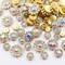 100 Pcs Crystal AB Gems Sew-on Rhinestones with Gold Claw – Mixed Sizes (8mm, 10mm, 12mm, 14mm) Flower Claw Rhinestones for Jewelry, Crafts, Clothes, Shoes, Costumes, and Garment Accessories (02 Crystal AB)
